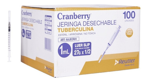 Jeringa Tuberculina, 1 Ml X 100u Cranberry  - Amamedical