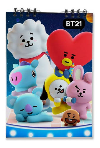 Libreta De Dibujo 17x25 Cms 60 Hojas Bond Base 28 Bt21 K-pop