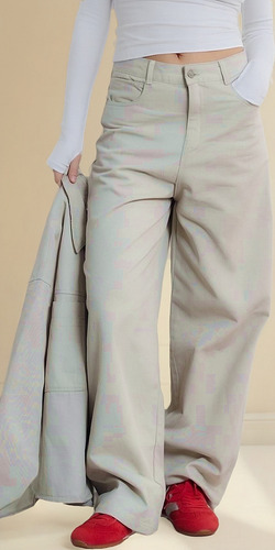 Pantalón Mujer Maitry Jeans Balloon Ceni Gabardina Rígida