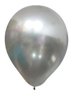 Imagem 3 de 5 de Bexiga Cromada Metalizada Prata 11 Polegadas Pct C/ 50 Un