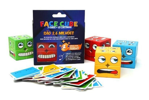 Jogo Kit Face Cube (2 Cubos + 60 Cartas) - Cuber Brasil