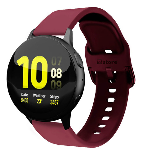 Correa Compatible Samsung Watch Active 2 40m 44m Vino Rojo