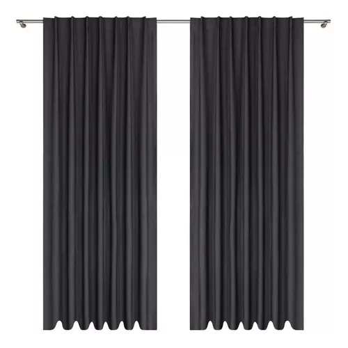 Juego de Cortinas Black out Gris - con presillas o frunce ¡¡