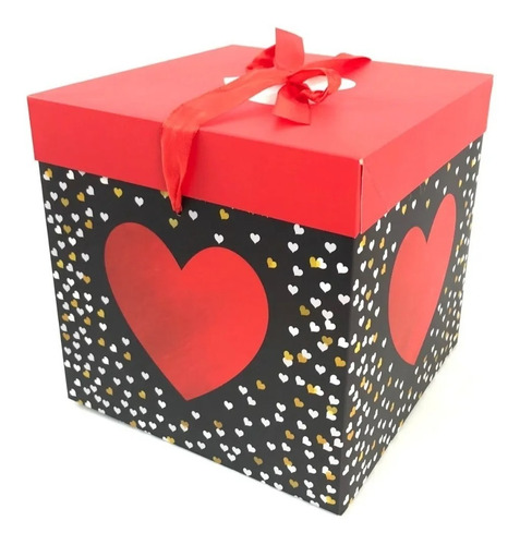 Caja De Regalo Sorpresa Desayuno Plegable 22cm Corazón 5130