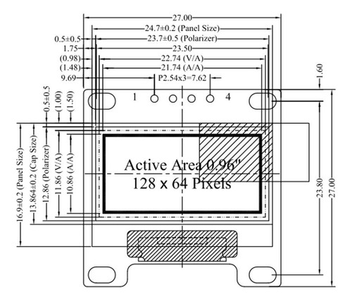 Pantalla Oled 128x64 I2c 0.96 Ssd1315