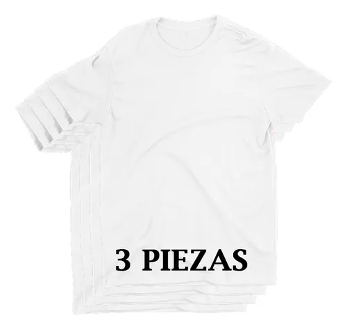 Playeras Por Mayoreo Lisas Y De Color Blanco 3 Pzas Hombre