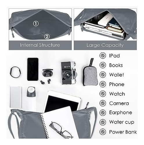 Meeque Bolso Bandolera Crescent Sling De Gran Capacidad Para