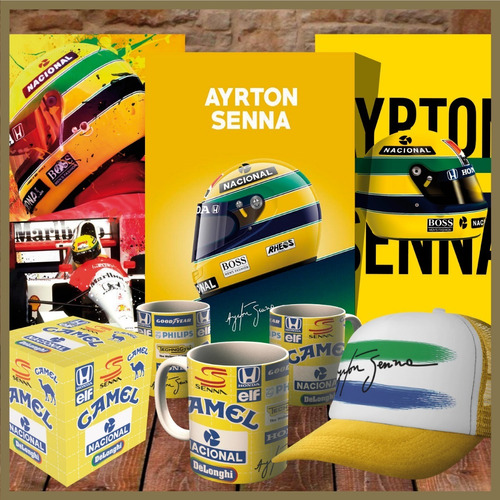 Combo Formula 1 - Ayrton Senna #08 | Gorra + Chapas + Taza