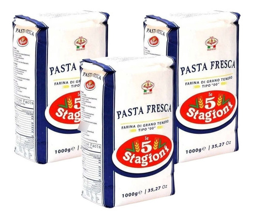 Farinha De Trigo 00 Italiana Pasta Fresca Le 5 Stagioni 3un