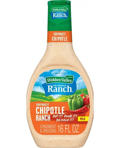 Hidden Valley Aderezo Ranch Chipotle 473 Ml 2 Pz Sin Gluten