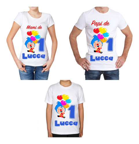 Pack 3 Playeras Personalizada Cumpleaños Plim Plim Fiesta