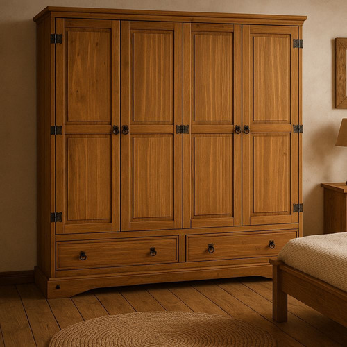 Ropero 4 Puertas Madera Dormitorio Placard Lcm