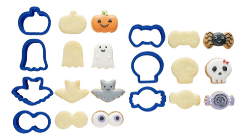 Set De 7 Mini Cortadores Para Galletas Halloween