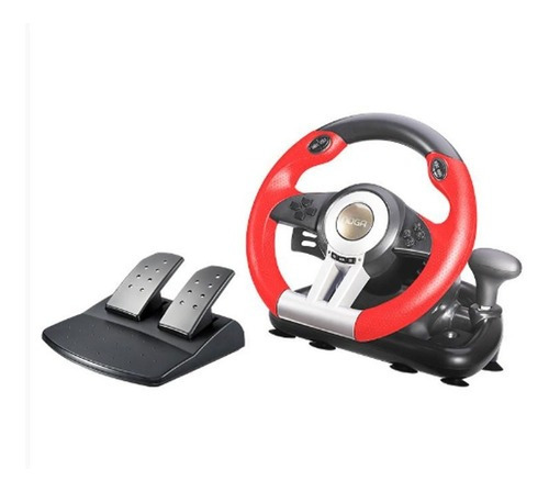 Imagen 1 de 3 de Volante Con Pedalera Noga Gears 180° Vibración Pc Consolas