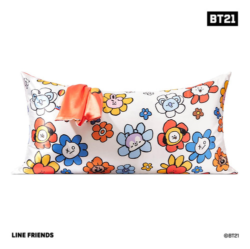 Funda De Almohada Kitsch X Bt21 Tata Satinada Con Cremallera