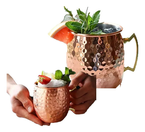 Set 3 Vasos Jarras Mug Cobre Premium Coctel Tragos Barra Bar