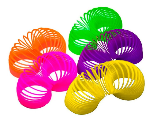 Imagem 1 de 9 de Kit Com 5 Molas Malucas Colorida Brinquedo Sensorial Criança