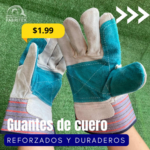 Guantes De Cuero Carnaza Con Refuerzo Pistola Por Docena