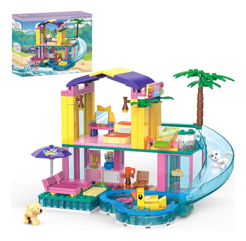 Finebely Friends Beach Pool House Building Set, Seaside Vill