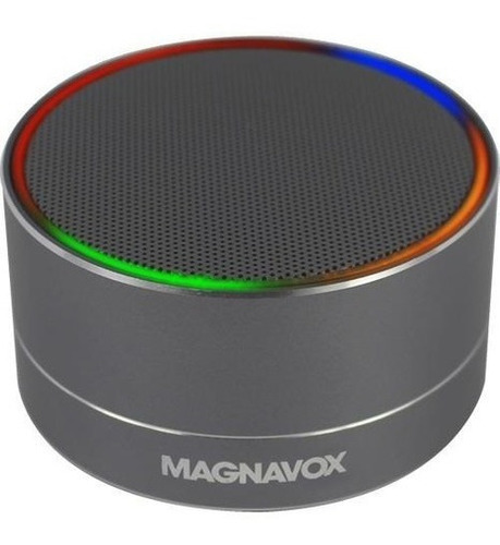 Altavoz Bocina Magnavox Portátil Bluetooth Con Luz Rgb Color Gris