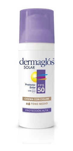 Dermaglos Solar Cuidado Facial Fps 50 Con Color Tono Medio 