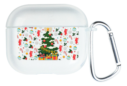 Funda Para AirPods Navidad Árbol Navideño Con Tu Nombre