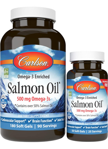 Carlson Aceite De Salmon Noruego 500mg Omega-3 230 Capsulas