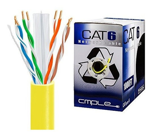 Red Cmple Cat6 (utp), Cable Ethernet Lan Bulk 23 Awg, Cmr, S