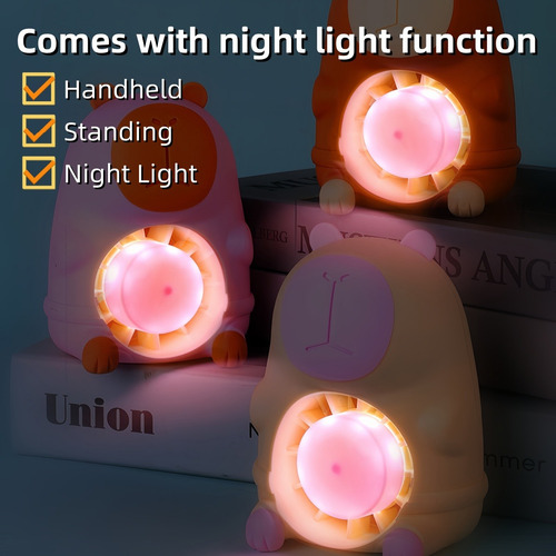 Abanico De Capibara Con Luz Nocturna, Regalo Para Niños