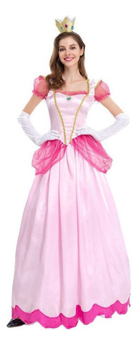 Vestido Fiesta Princesa Peach Halloween Vestido De Cosplay