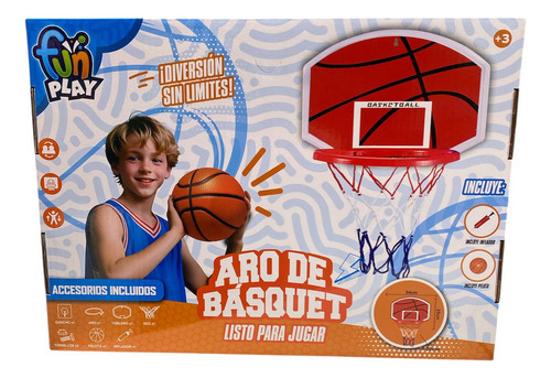 Aro De Basquet Infantil Con Pelota E Inflador Juego Completo Para Interior O Exterior Tablero Plastico 34x25 Cm Fácil De Colgar Sebigus 56056