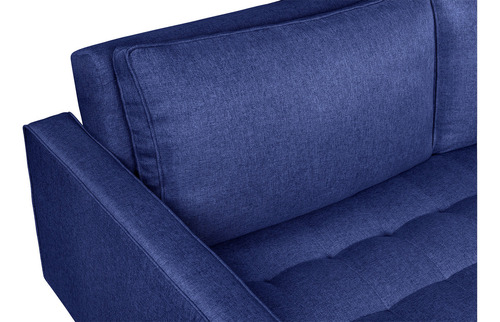 Sofá Cama Salim Makora Beehive De Lino Color Azul