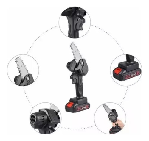 Motosierra eléctrica portátil de 6 pulgadas, batería recargable de mano, bivolt, minimotosierra, herramienta de una sola mano para podar ramas