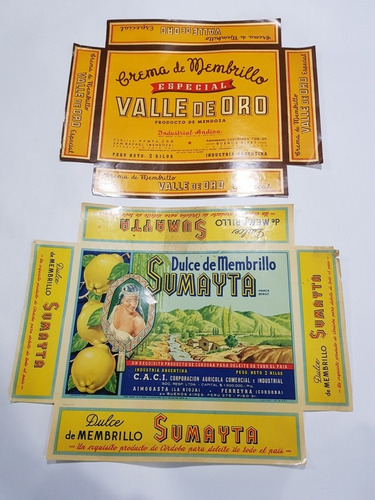 Imagen 1 de 8 de Antiguas Etiquetas Mint Latas Dulce Membrillo Lote Mag 58668