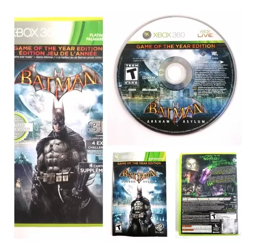 Jogo Batman Arkham Asylum Xbox 360 Desbloqueado, Jogo de Videogame Xbox 360  Usado 91330047