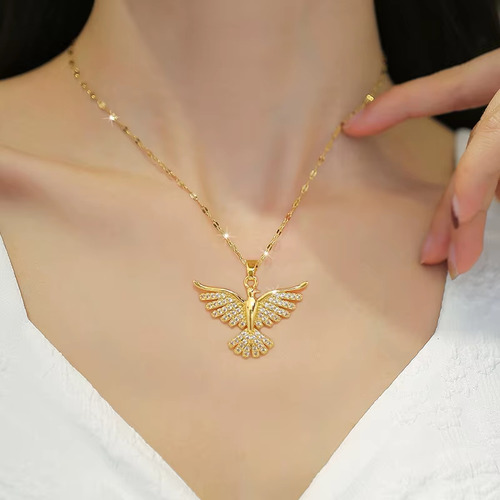 Collar Fénix Símbolo De Poder Y Renacimiento Piedra Circón
