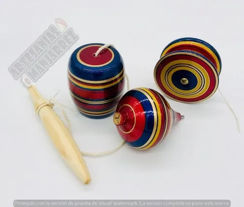 Juguete Tipico Mexicano Trompo Balero Yoyo De Madera Maya Cuotas