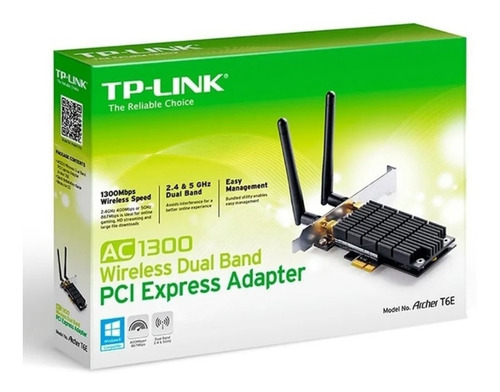 Imagen 6 de 7 de Placa De Red Wi Fi Tp Link Archer T6e Pci E Dual Band Ac1300