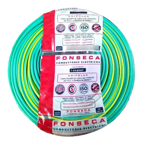 Cable Normalizado 2,5 Mm V/a X 100m Fonseca Por E631