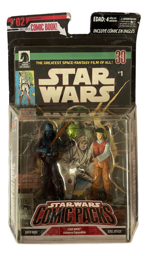 Comic Style Darth Vader Y Rebel Officer Star Wars Pack 2006 (Usado)