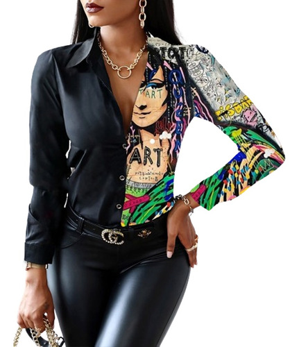 Camisa Dama Rocco Mona Art Asb-009 - Plus Size S Al 5xl