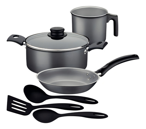 Batería Juego De Cocina 6 Piezas Negro Turim Tramontina