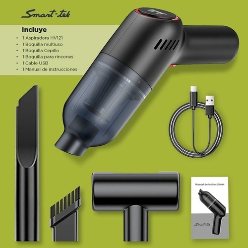 Imagen 5 de 10 de Aspiradora De Mano Inalámbrica Recargable Hv121 Ideal Auto
