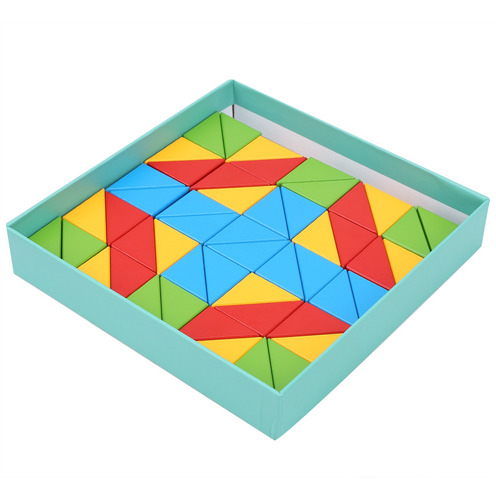 Rompecabezas Triangular Con Forma De Bloque De Madera Para N