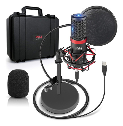 Kit De Grabación De Podcast Pdmikt200 - Micrófono Usb Pyle C