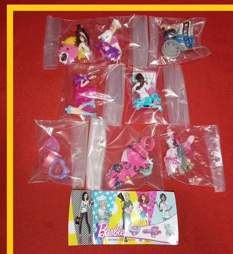 Barbie Kinder Sorpresa Coleccion 8 Figuras Y Accesorios (Usado)