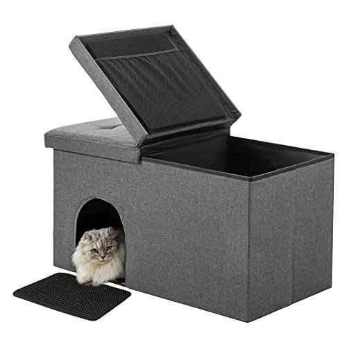 Mueble Otomano Oculto Caja De Arena De Gato,   De Perro...