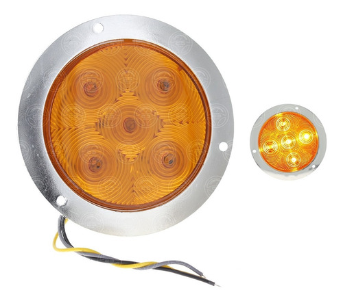 Plafon 10 Hiper Led Redondo Fija Y Estrobo 4 Cromo 12-24v