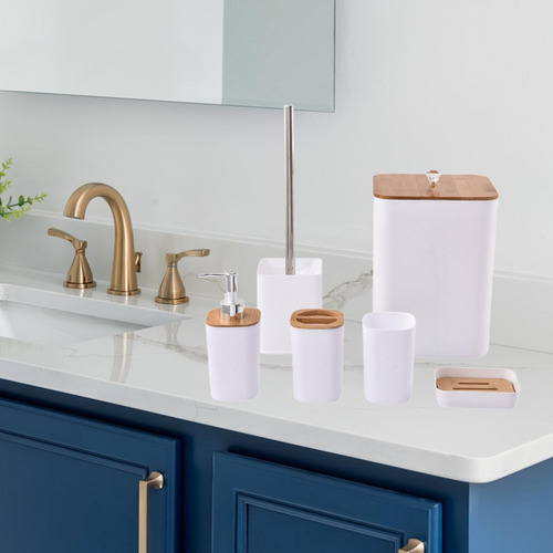 6 Piezas De Accesorios De Baño Set De Cepillo De Cuadrado