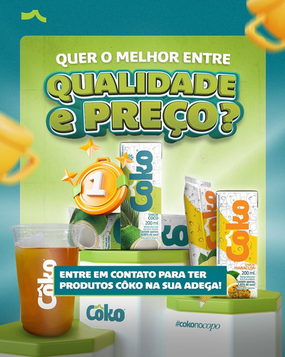 Coko Original Sabor Gelo Coco - Caixinha 200ml - 27 Unidades